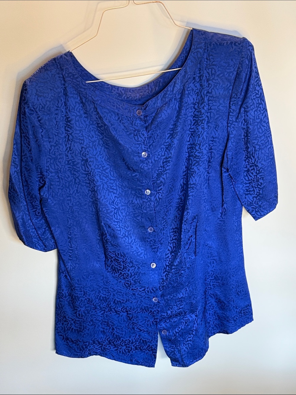 Evan Picone Royal Blue Women's Button-Back Top Size: 10